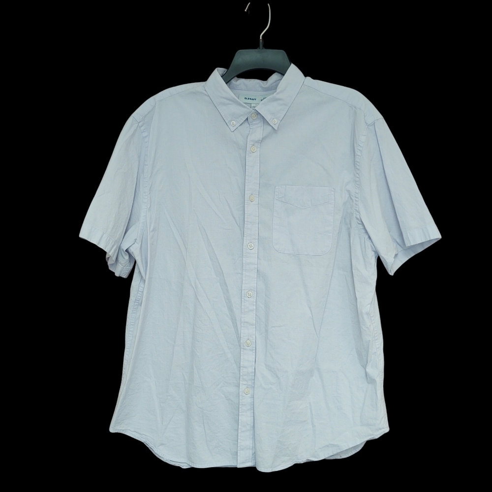 Old Navy Men's Pale Lavendar Short-Sleeve Button-Down Shirt Soze XL